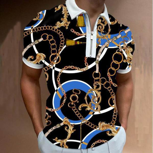 Polo Estampado Casual Talla Grande para Hombre - Image 10