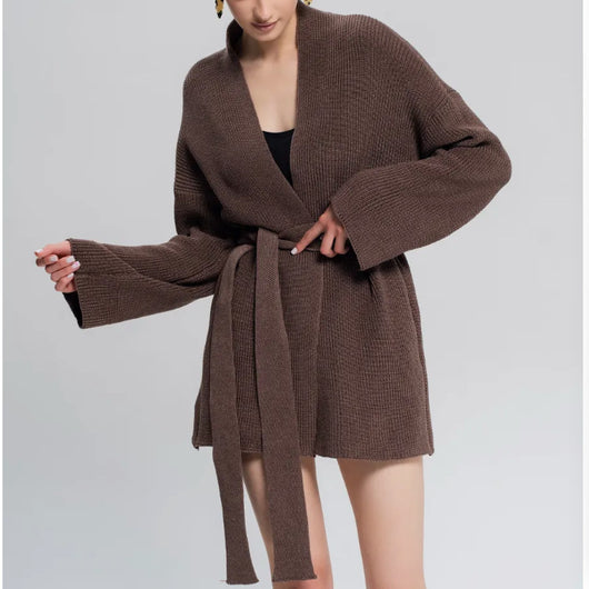 Cardigan Tejido de Cachemira con Cinturón Integrado - Image 15