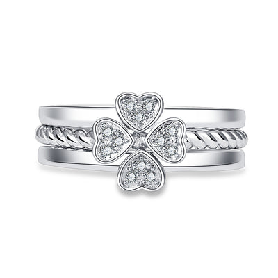 Anillo Trébol de Cuatro Hojas 3 en 1 para Mujer - Ajustable y Versátil - Image 9