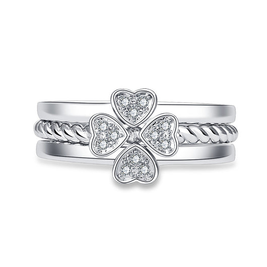 Anillo Trébol de Cuatro Hojas 3 en 1 para Mujer - Ajustable y Versátil - Image 9