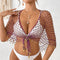 Bikini Triangular Tejido a Mano con Cuentas y Amarres