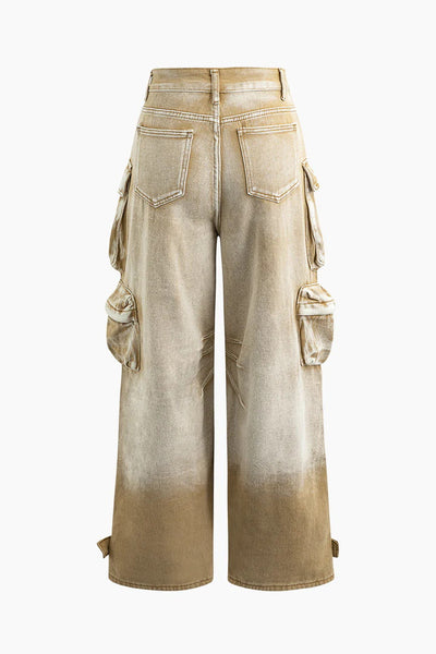 Jeans de Trabajo Estilo Urbano con Múltiples Bolsillos y Detalles Desgastados - Image 11