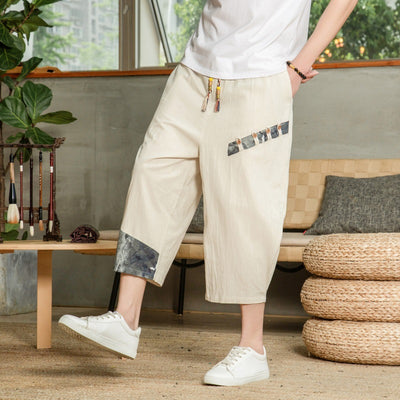 Pantalones Cortos de Lino Casual para Hombre - Cintura Media sin Estiramiento - Image 8
