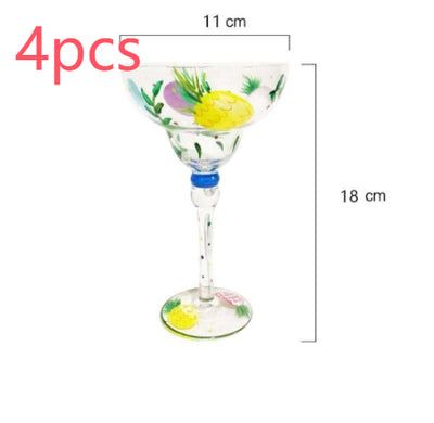 Copa Margarita de Cristal Pintada a Mano - Diseño Triangular Artístico - Image 29