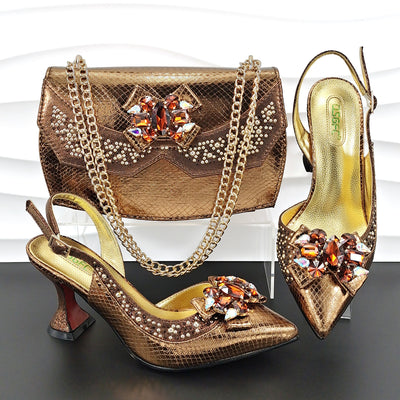 Conjunto de Tacones Altos de 9cm con Bolso de Mano para Eventos - Image 8