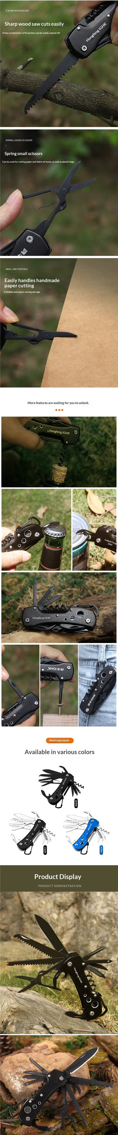 Cuchillo Plegable Multifuncional Portátil - Herramienta de Supervivencia Compacta - Image 9