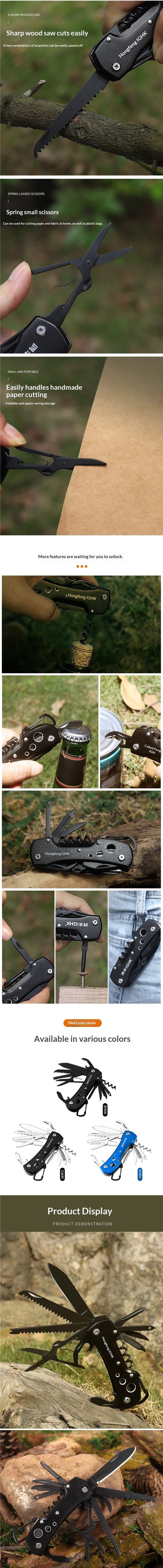 Cuchillo Plegable Multifuncional Portátil - Herramienta de Supervivencia Compacta - Image 9