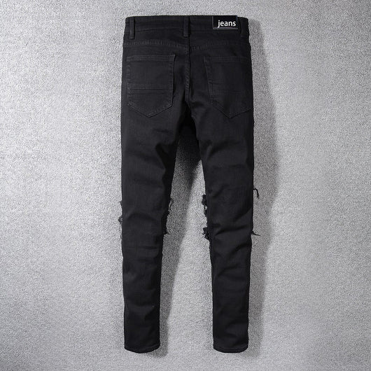 Jeans Negros de Hombre con Parches - Diseño Minimalista - Image 3