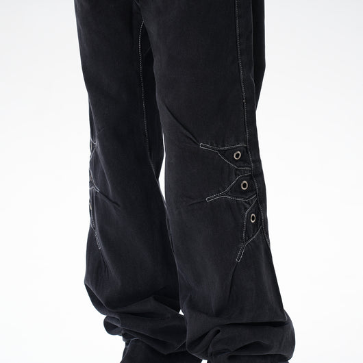 Jeans Sueltos Machete con Contraste de Color para Hombre - Image 16