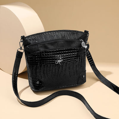 Bolso Bandolera Patrón Cocodrilo Vintage Multicapa Casual para Mujer - Image 12