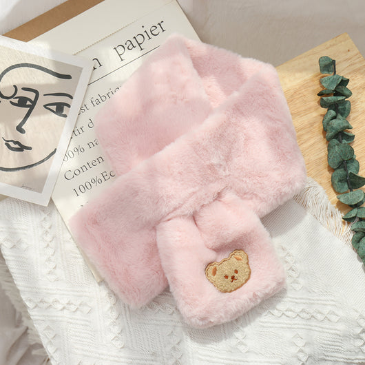 Bufanda Térmica Estilo Coreano con Oso Peluche - Versátil para Invierno - Image 32