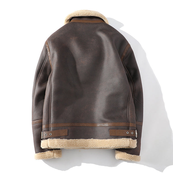 Chaqueta Polo Casual Talla Grande con Forro de Lana y Cuello Integrado