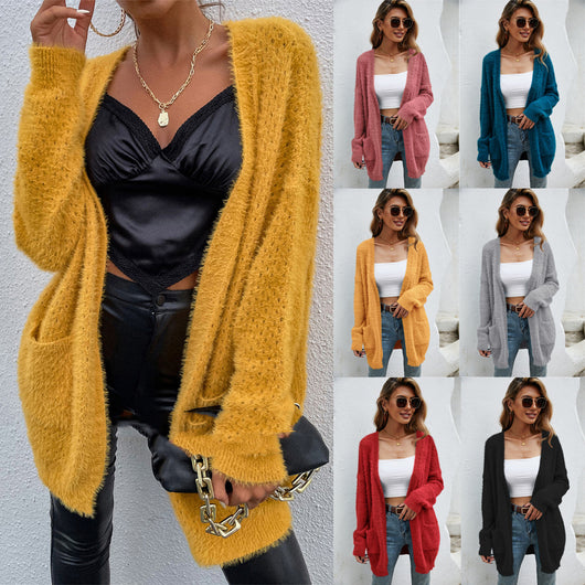 Cardigan Tejido Talla Grande Abrigo Midi Elegante - Image 11