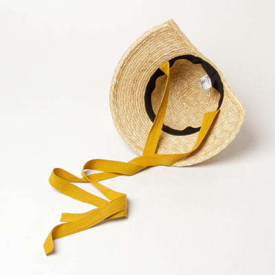 Sombrero de Paja Tejido a Mano para Niños con Ala Ancha y Correas - Image 5