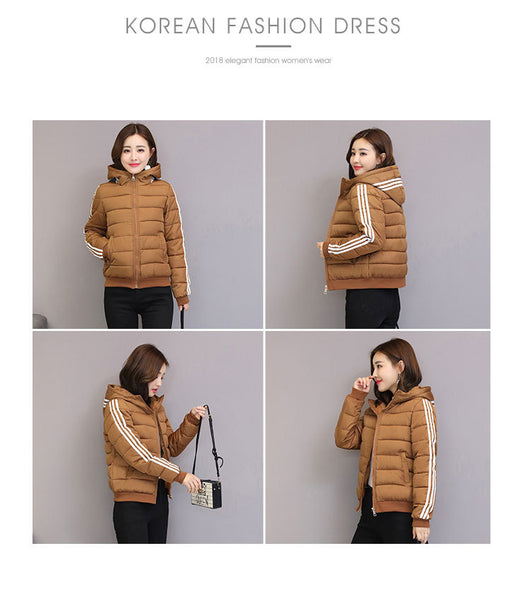 Chaqueta de Algodón Corta con Capucha - Abrigo Slim Fit para Invierno - Image 14