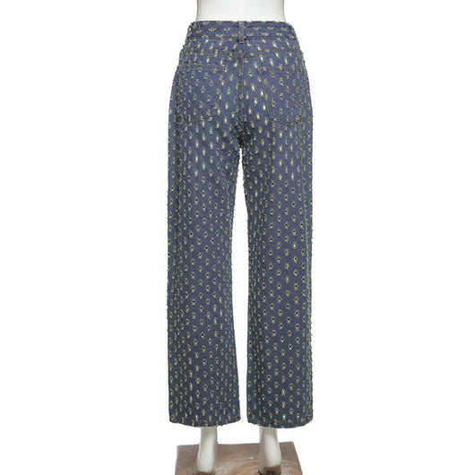 Jeans Talle Alto Pierna Ancha con Rotos - Diseño Versátil y Moderno - Image 14
