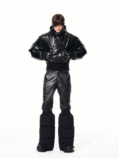 Chaqueta Hoodie Acolchada para Hombre con Diseño Deconstruido y Detalles de Cremallera - Image 10