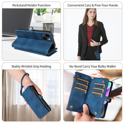 Funda Cartera Tipo Flip con Cierre para Teléfono en Cuero - Image 20