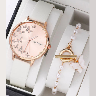 Reloj de Pulsera Dama Elegancia Temperamento con Banda Ajustable y Diamantes Mariposa - Image 15