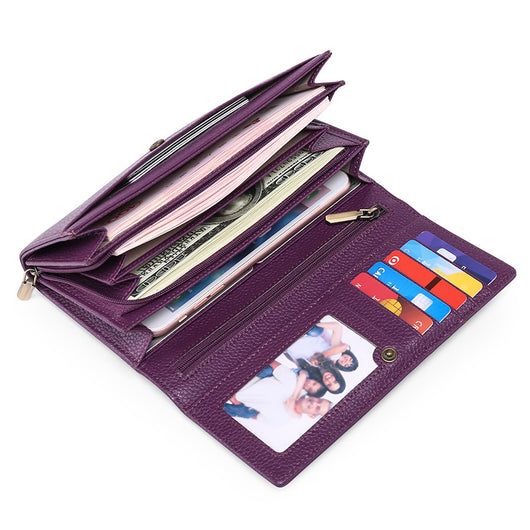 Cartera Larga de Cuero Genuino para Mujer - Diseño Europeo Premium - Image 6
