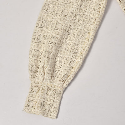 Blusa Elegante de Encaje con Bordado de Flor de Loto, Manga Larga Estilo Francés - Image 14
