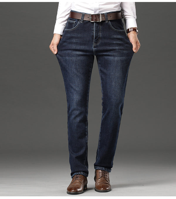 Jeans Rectos Holgados Gruesos para Hombre