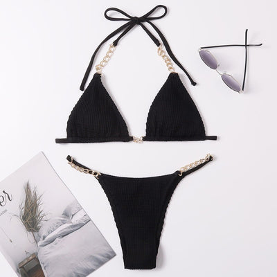 Traje de Baño Entero con Cadena Decorativa y Corte Asimétrico - Image 5