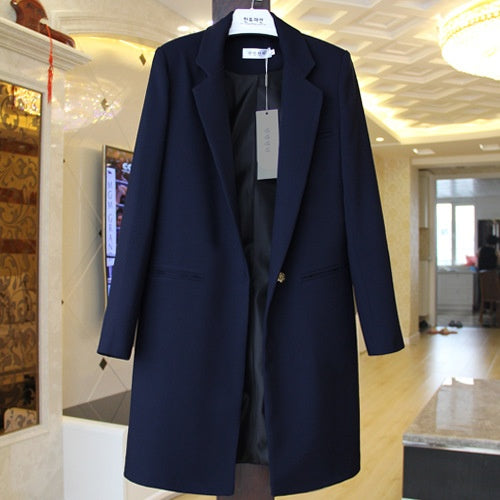 Blazer Largo Primavera Mujer Talla Grande Manga Larga Efecto Adelgazante - Image 10