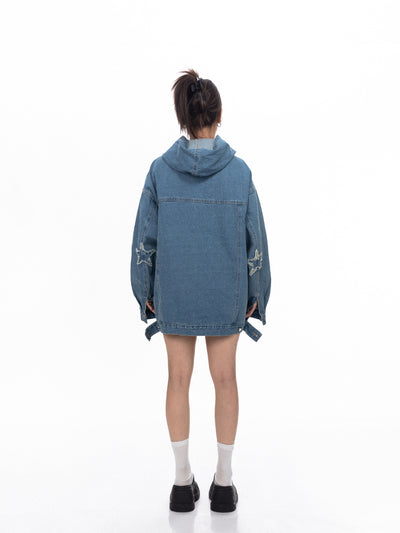 Sudadera Denim Oversized Vintage Lavado Retro - Image 12