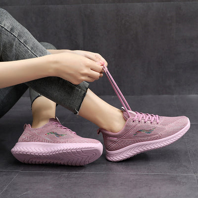 Zapatillas Running Tejidas Mujer con Suela Flexible y Amortiguación Suave