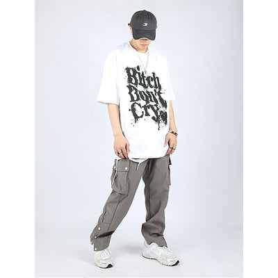 Pantalones Casuales Holgados Harajuku con Múltiples Bolsillos para Hombre - Image 8
