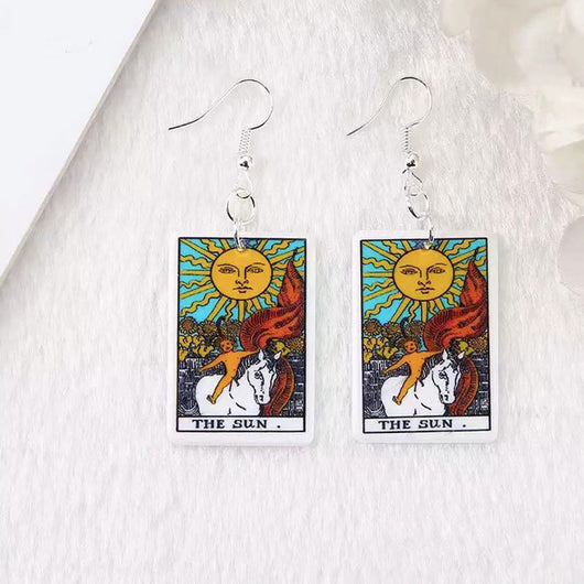 Aretes de Resina con Diseño de Ajedrez y Cartas - Estilo Europeo Moderno