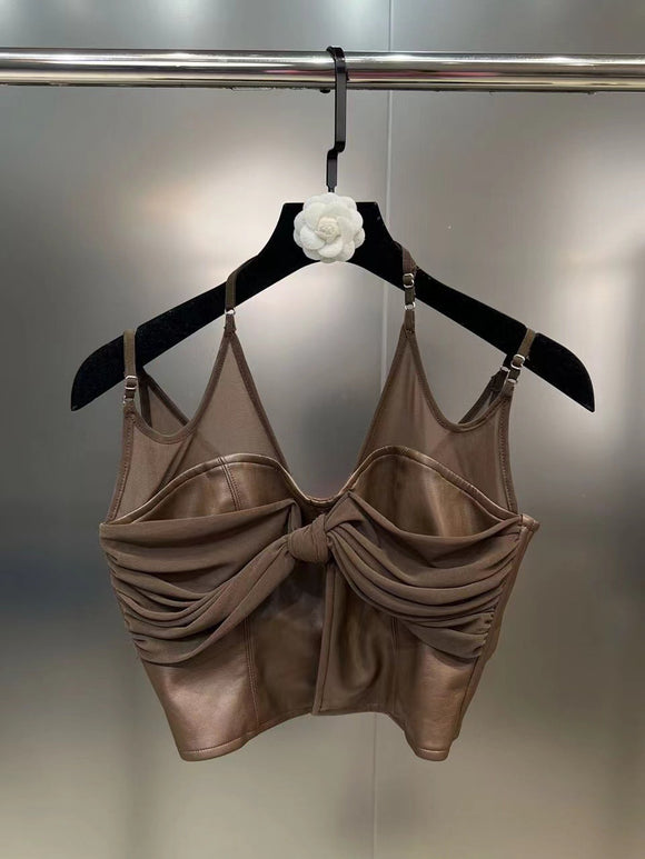 Vestido Camisero con Tirantes Ajustables de Largo Medio