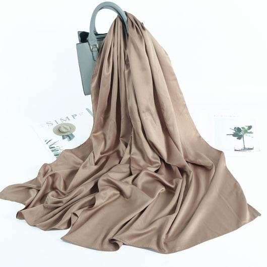 Pañuelo Satinado Liso de Estilo Malayo - Chal Casual Versátil - Image 13