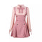 Vestido Preppy Dos Piezas con Blusa Manga Larga Fresca y Elegante
