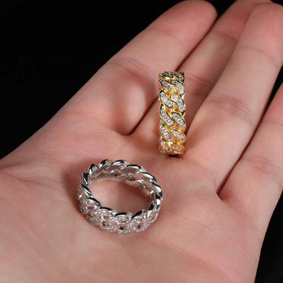 Anillo Cubano de Circonia Cúbica para Hombre con Eslabones de Una Fila - Image 14