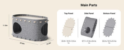 Casa Cueva para Gatos con Túnel Plegable y Resistente a Arañazos - Image 20
