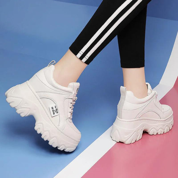 Zapatos Deportivos Dad Shoes con Suela Elevada y Cuero Suave Premium