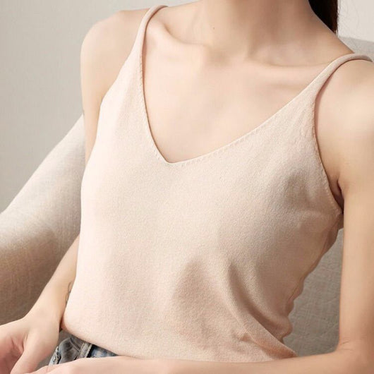 Camiseta Escotada V Suéter Tejido Suelto para Primavera y Verano - Image 14