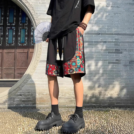 Pantalones Cortos Étnicos Holgados para Hombre - Image 3