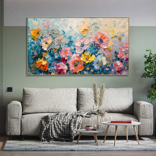 Cuadro al Óleo Pintado a Mano Rosas Flores Lienzo Grande Decoración Hogar - Image 6