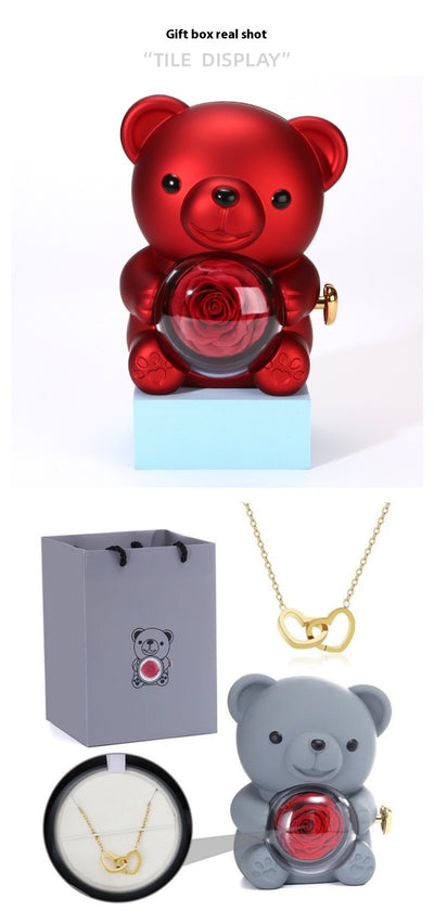 Collar Doble Corazón Grabado - Set de Regalo Rosa Romántico - Image 11