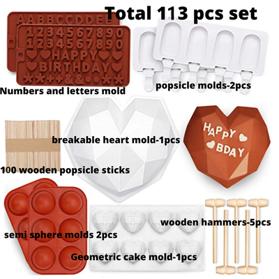 Juego de Moldes de Silicona para Chocolate y Pasteles Diamante Amor