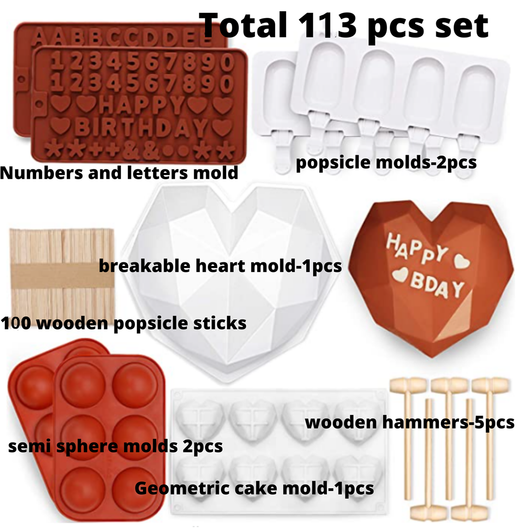 Juego de Moldes de Silicona para Chocolate y Pasteles Diamante Amor