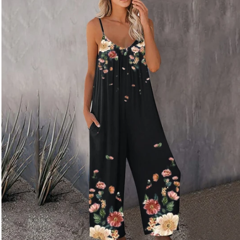 Jumpsuit Casual Estampado con Bolsillos - Tendencia Verano - Image 6