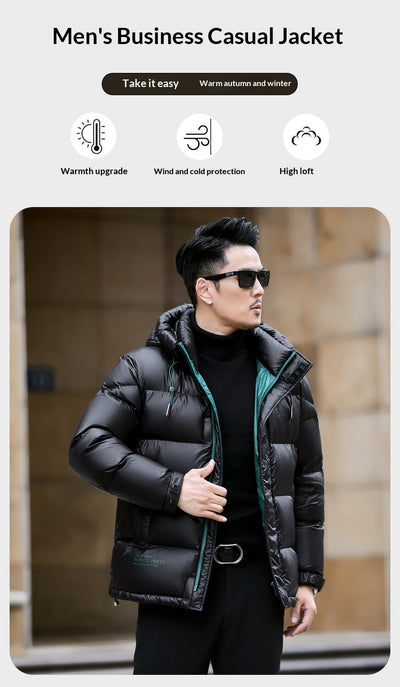 Chaqueta Puffer Premium de Plumón de Pato 90% con Capucha para Hombre - Image 18