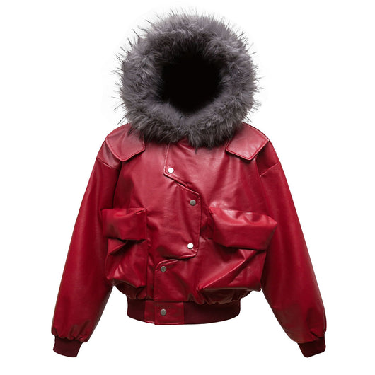 Abrigo Acolchado de Cuero PU Retro con Bolsillos Tridimensionales para Hombre - Image 5