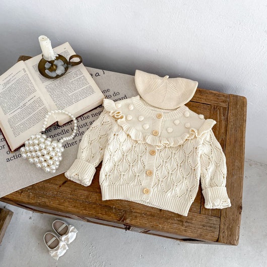 Chaqueta Tejida Hueca Hecha a Mano para Bebés y Niños - Image 3