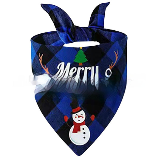 Pañuelo Triangular Navideño para Mascotas a Cuadros - Image 9