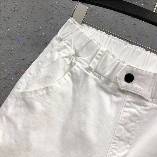 Pantalones Harem Talla Grande Cintura Alta Elástico Fino Ropa Casual Mujer - Image 14